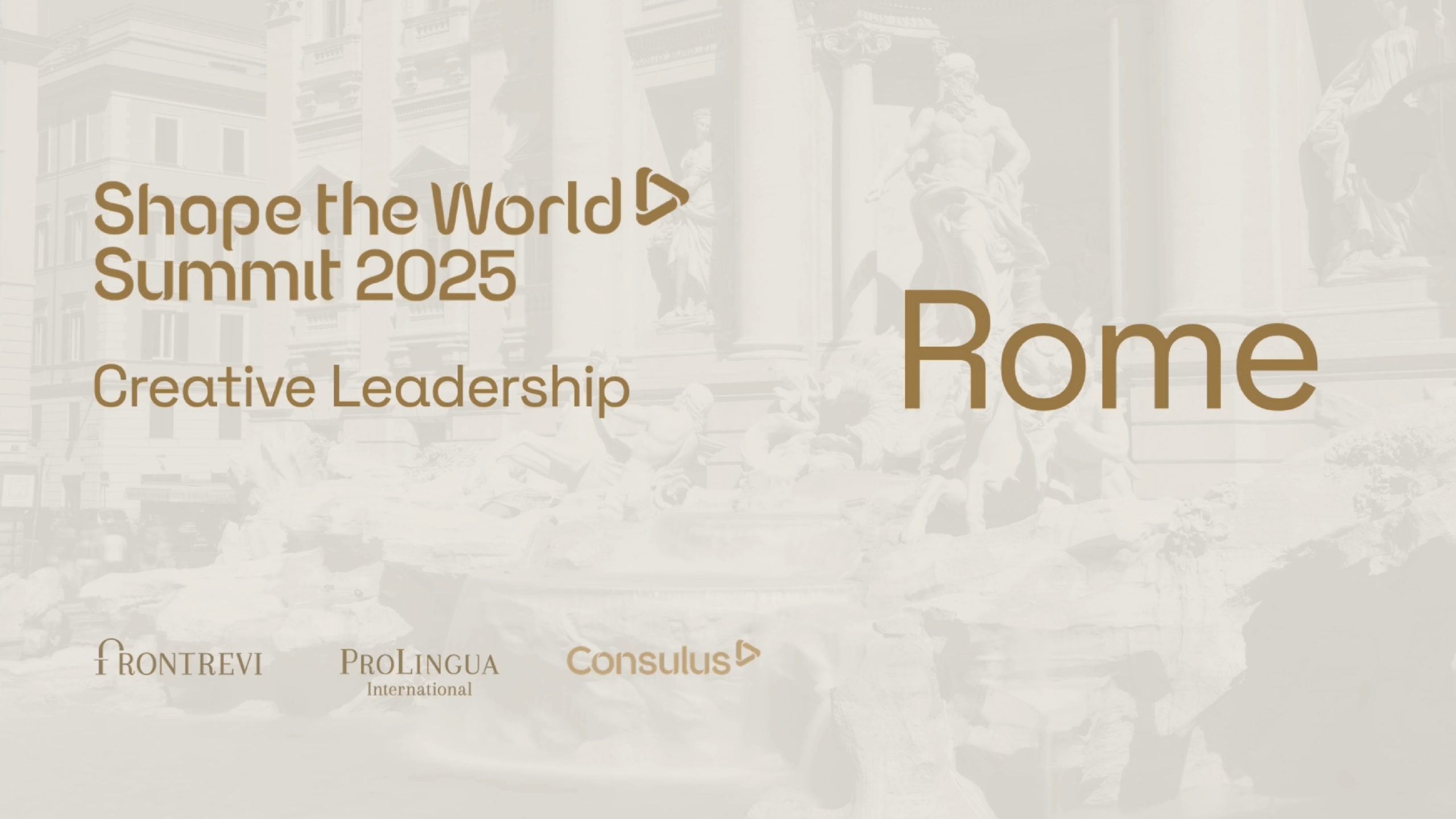 Shape The World Summit 2025 in Rome