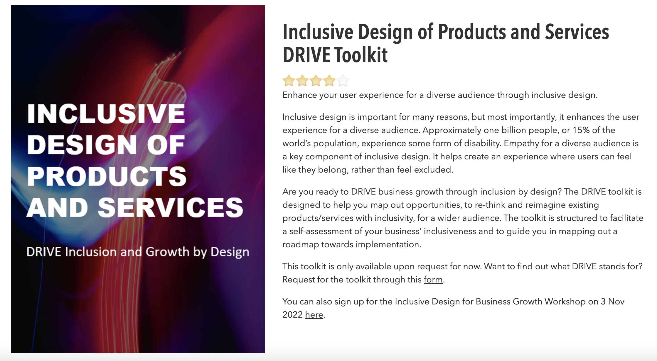 Inclusive Design of Products and Services DRIVE Toolkit